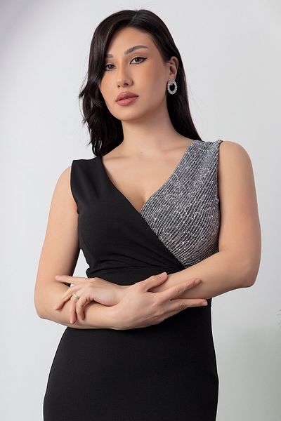 PULLIMM Rochie de seară lungă cu gât dublu 13213