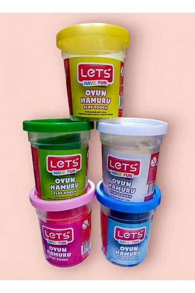 Lets Play Dough 5 Li Set 5x115 Gr. Blue Green Pink White Yellow