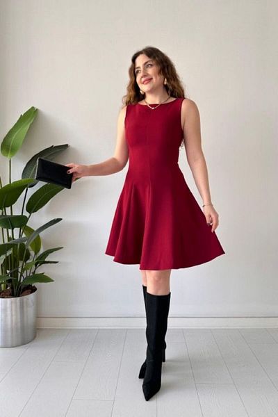 GDS BUTİK Boat Neck Dress with Handles