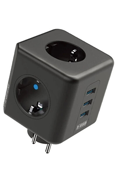 Fillikutum Termal Akım Korumalı Isıya Dayanıklı 3'lü Duvar Tipi Priz 3xUsb 3'...