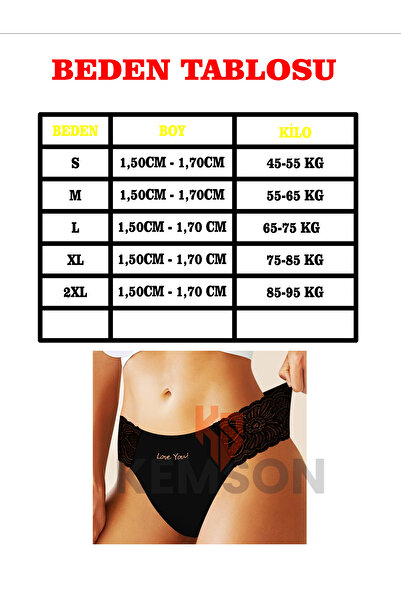 KEMSON Mikro Nefes Alan Kumaş Düşük Bel Külot Yeni Sezon Kışkırtıcı Dantel Detaylı