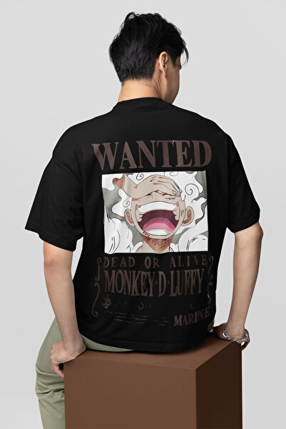 SEVBANO Monkey D. Luffy Wanted Napisana Unisex Oversize Anime Majica