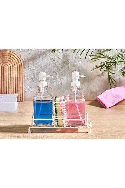 Akayev 2 Li Liquid Soap Dispenser Cream with Stand