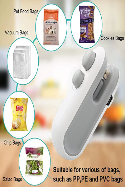 Tor Store 2 in 1 Şarjlı Poşet Kapatıcı Ve Kesici Poşet Mühürleme Aparatı Mini...