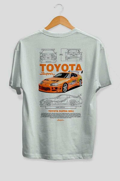 Ankhises Tricou Supra Fast and Furious alb oversize din bumbac cu decolteu unisex