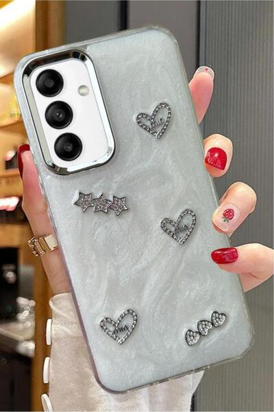 3GEN CASE غطاء صلب لامع متوافق مع هاتف Samsung Galaxy A04S بشريط حجري ثلاثي ا...