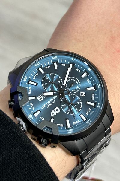 Lee Cooper With Calendar Steel Band Inner Functions Active 5 Atm Water Resistant Men Wristwatch