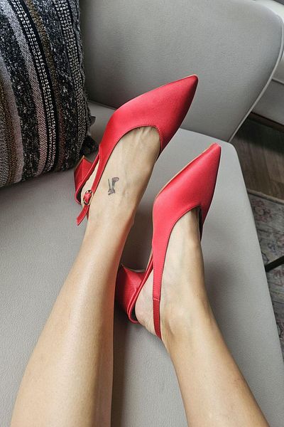 TOPUKLA 10 24 Heel Women's Open Back Thick Heeled Stiletto Evening Dress Shoes