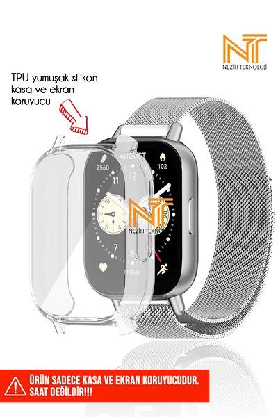 Nezih Case حافظة سيليكون ناعمة عالية الجودة متوافقة مع Redmi Watch 5 Lite وواقي شاشة
