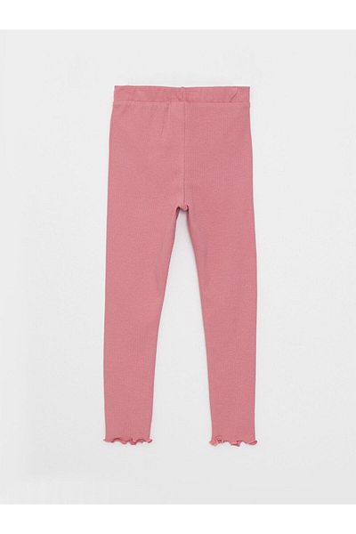 LC Waikiki Leggings din bumbac pentru fete cu talie elastică și detaliu de broderie (S2)