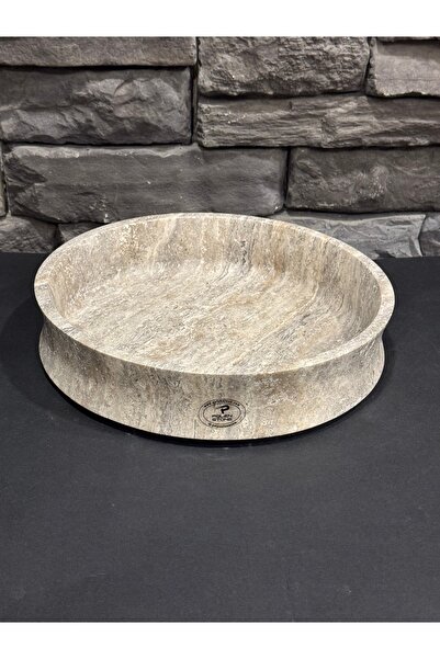 Polen Stone Silver Traverten Doğal Taş Kase – Polen Stone
