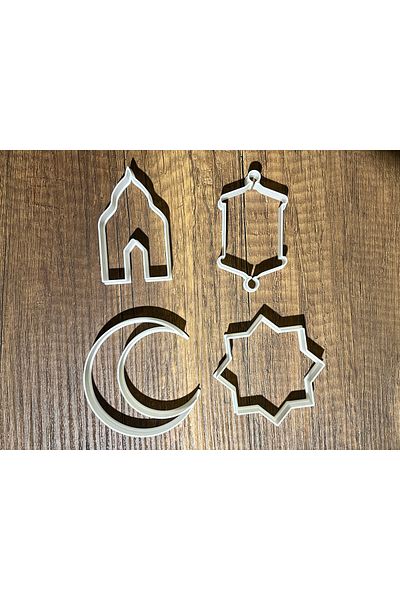 Alp in Alpes 4' Ramadan Cookie Mold, Polymer Clay, Play Dough Stamp and Cutter Mold Set Religious,