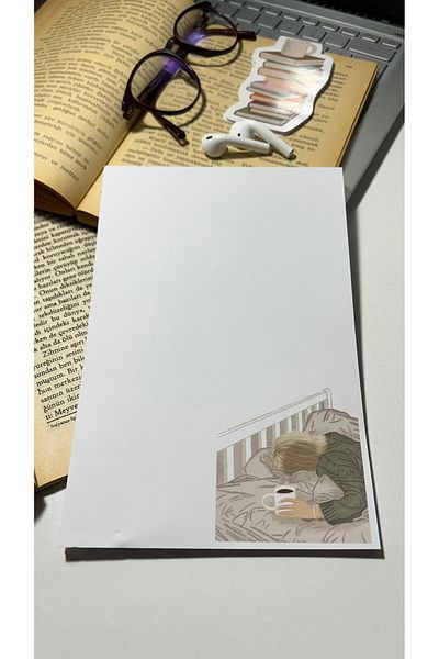Handeto Kraft Sleep Coffee Color Notepad - Check Pluck Notebook, Glue Memo Pad, A5 Unlined Notebook