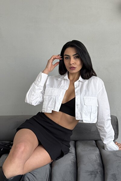 moda armanc Yırtmaçlı Mini Şort Etek