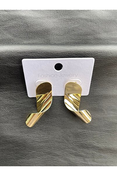 Butik Gold Thick Spiral Model Big Earrings