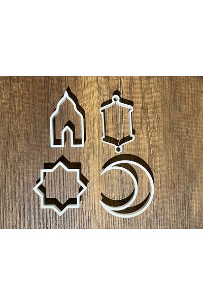 Alp in Alpes 4' Ramadan Cookie Mold, Polymer Clay, Play Dough Stamp and Cutter Mold Set Religious,