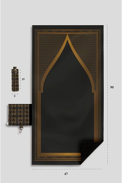 ENA Portable Prayer Rug Matte Black Color