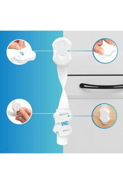 Kidkid 4 Pieces Child Lock and 3m Tape Socket Sealer Gift - 6 Pieces