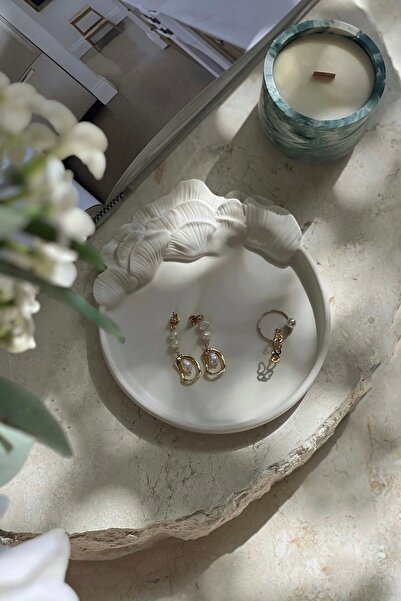 Mandalin Art Studio Mussel Shell Decorative Concrete Tray