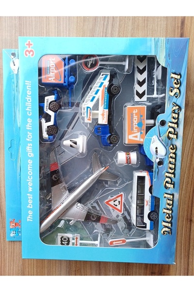 OYUNCAKSAHİLİ Havaalanı Terminal Airport Havalimanı 14 Pieces Metal Plast Uça...