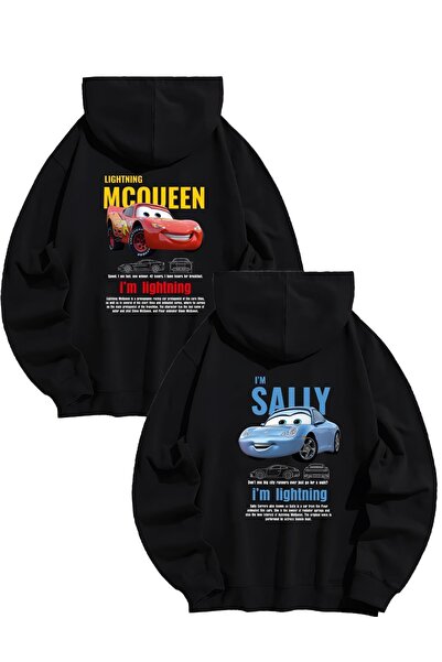 SeusCraft سويت شيرت ماكوين سالي دير - هودي بجيب مرتفع كبير الحجم ومطبوع باللو...