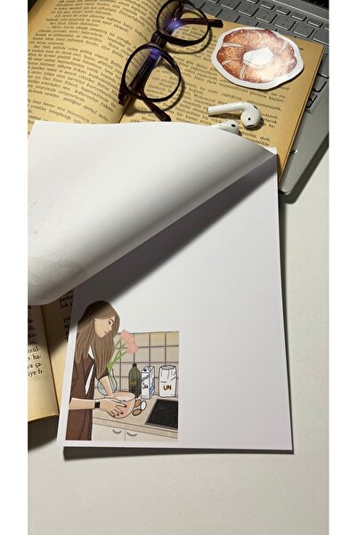 Handeto Kraft Kitchen Themed Notepad Pull-Out Notebook, Glue Memo Pad, A5 Notebook, Unlined Notebook