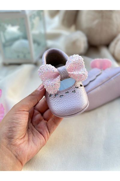 Li Puna Lilac Shine Genuine Leather Baby Loafers