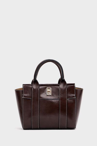 Madamra Brown Women's Mini Tote Hand and Shoulder Bag