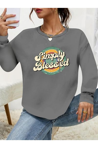 İpeksi Silky Women's Long Sleeve Crew Neck Viscose Two Thread Blouse