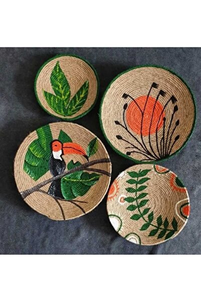 Genel Markalar El Yapımı Afrikan Tabak Etnik Hasır Tabak Seti Bohem Duvar Dekoru Afrika Tabak