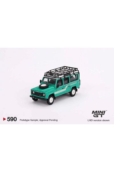 mini gt Nessiworld 1/64 Land Rover Defender 110 1985 County Station Wagon Trident Green