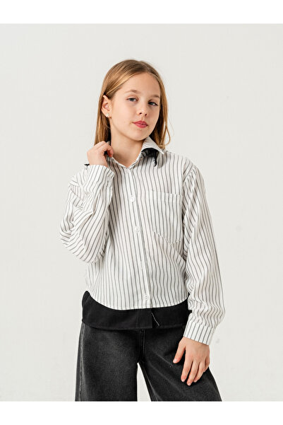GİYİCEM TEKSTİL Cămașă pentru fetiță cu guler dublu