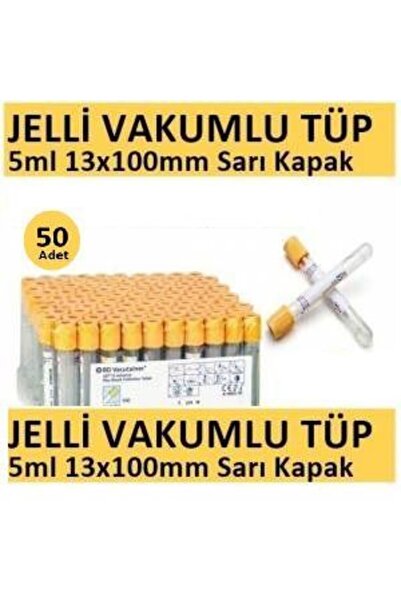 MEDİKALCİM 50 Adet Kan Alma Tüpü, Vakumlu Jelli, Sarı Kapak 5ml 13x100mm, Bd Vacutainer SST 2 Advance Plus