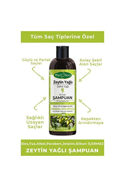Phytoflora Zeytin Yağlı Defne Yağlı Bitkisel Şampuan