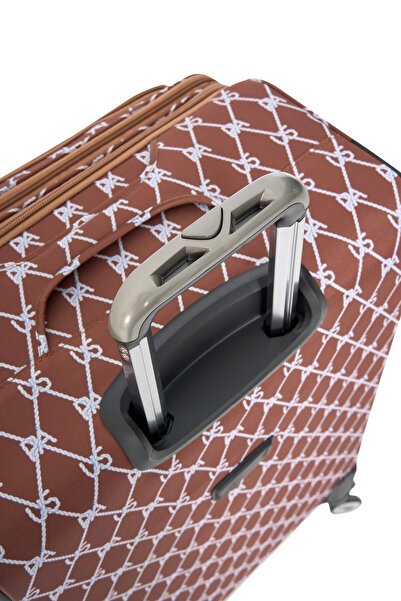 U.S. Polo Assn. U.S. Polo. Assn. 24041-24039-24038-24040 Büyük boy Unisex Monogram Kumaş valiz tatil bavul KAHVERENG