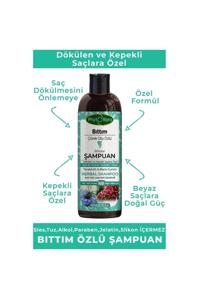 Phytoflora Bıttım Çörek Otu Özlü Bitkisel Şampuan