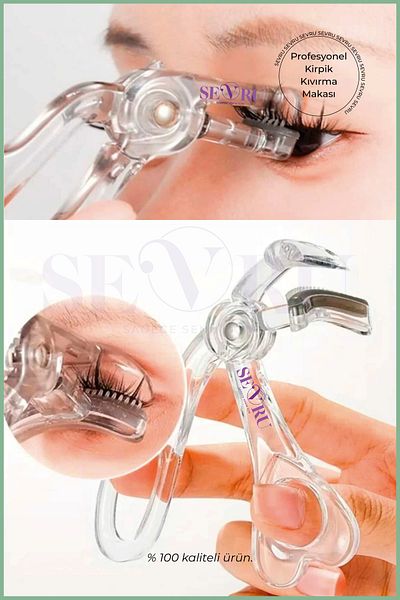 SEVRU Professional Eyelash Curler Transparent Eyelash Curling Scissors with 6Pcs Replacement Silicone