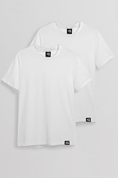 4&B %100 Pamuk Cultivated Regular Unisex T-shirt / 2'li T-shirt Paketi - Beyaz