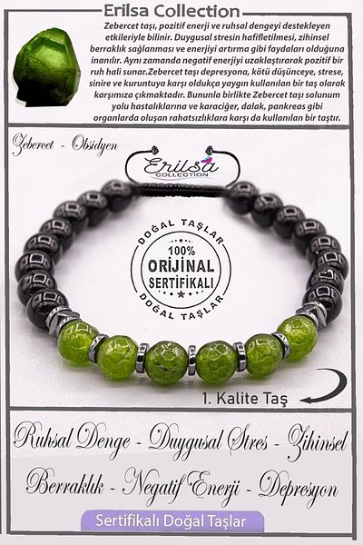 Erilsa Aaa+ Quality Real Obsidian Stone - Bracelet - Adjustable