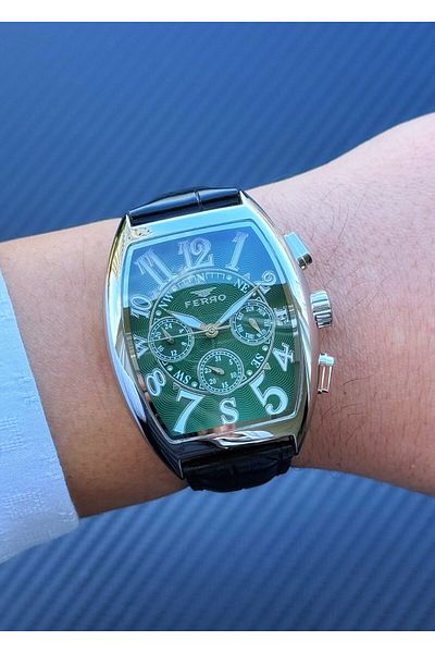 FERRO Asw123-I1878Fr Leather Band Men's Wrist Watch