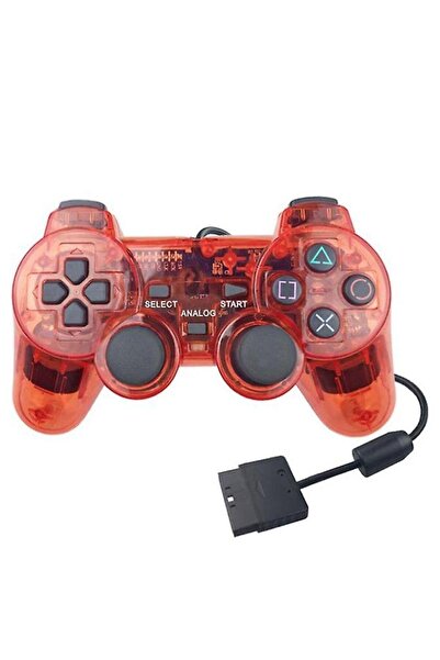 cosmostech Ps2 Controller Oyun Kolu , Titreşimli Gamepad Joystick Kırmızı