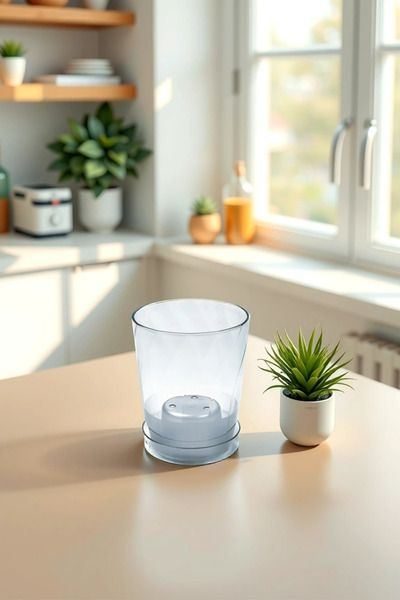 Melkan Home Burgu Orkide Saksı 1,3 Litre Şeffaf Orkide Saksısı Dekoratif Tabaklı Orkide Yetiştirme Saksısı
