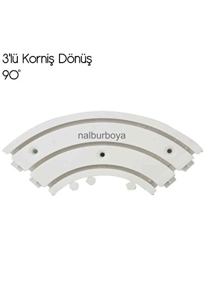 Made Dubel Korniş Perde Rayı Köşesi 3'lü Dönüş Plastik 90 Derece-perdeleriniz Takılmadan Rahat Döner-dayanıklı