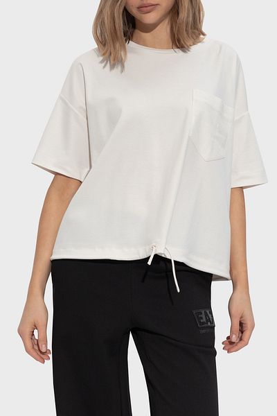 Emporio Armani 100% Cotton Oversize Fit Crew Neck Single Pocket t Shirt t Shirt