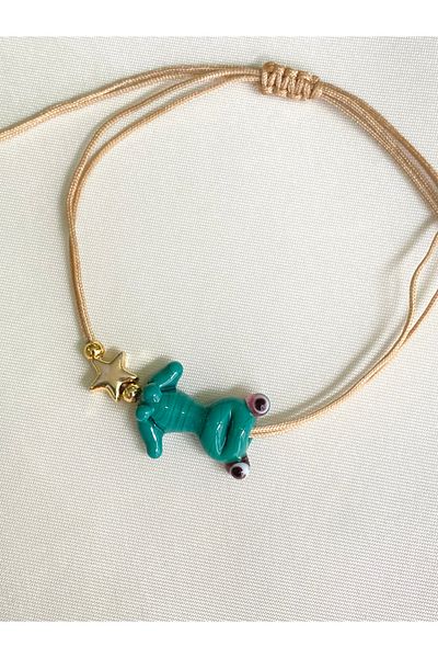 Twinssis Accessories Murano Glass Frog Model Adjustable Rope Bracelet & Anklet