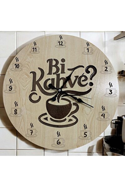 Pelince ساعة حائط بنمط خشبي - بني؟ - مطلي راتنجات الايبوكسي - 40 سم