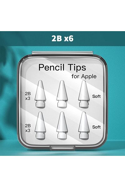 Choice 2B x6 لقلم Apple Pencil، حافظة أقلام رصاص لقلم Apple Pencil، طرف 2B HB 3.0 ناعم وصلب لقلم Apple Pencil