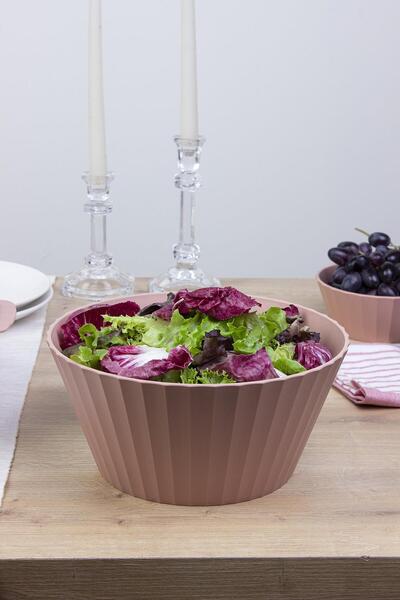 Okyanus Home Coliseum Powder Salad Bowl with Fork and Spoon