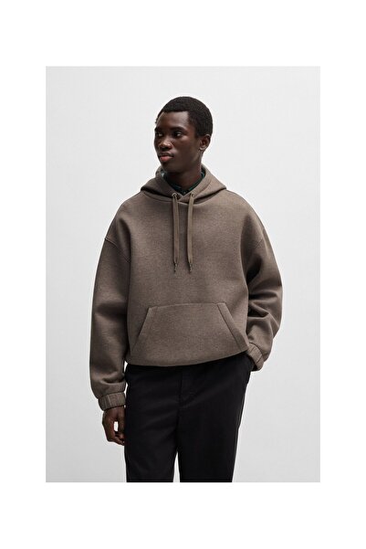 BOSS Çift örgü kumaştan, pamuk karışımlı kapüşonlu üst