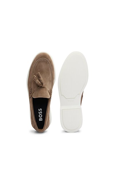 BOSS Püskül süslemeli süet slip-on mokasen ayakkabı